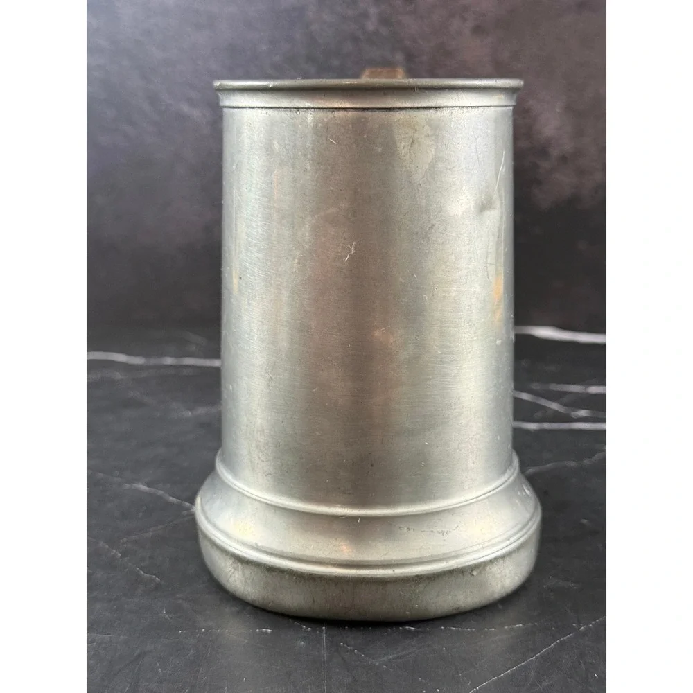 VTG International Pewter Stein Tankard Wooden Handle 5 1/4in